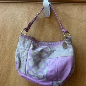 Coach Lavender and Beige Shoulder Bag